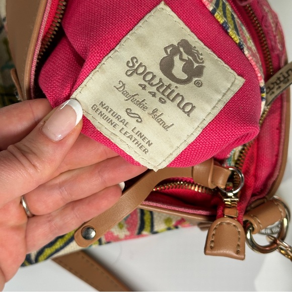 Spartina 449 Paisley Crossbody Canvas Leather Bag - Picture 8 of 15